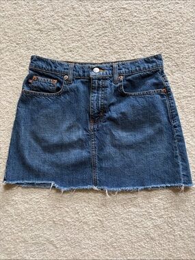 Ralph Lauren Distressed Jean Mini Skirt